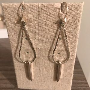 Stella & Dot Rebel Drop Earrings Silver